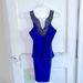 Zara Dresses | Boutique Royal Blue Embellished Party Dress | Color: Blue/Silver | Size: S