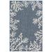 Liora Manne Carmel Coral Border Indoor/Outdoor Rug 23"X7'6" by Brylane Home in Navy (Size 39" X 59")