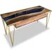 Arditi Collection Brontes River Desk Metal in Yellow | 29.5 H x 58 W x 23 D in | Wayfair ARD-107-SMOKEDNAVYBLUE-SATIN-BRASS