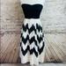 Anthropologie Dresses | Anthropologie/ Leifnotes “Cherie “ Chevron Dress | Color: Black/White | Size: 0