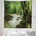 East Urban Home Ambesonne Rainforest Tapestry King Size, Tropical Rainforest & Rocky River In Selangor State Malaysia Wildlife | Wayfair