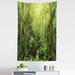 East Urban Home Ambesonne Rainforest Tapestry Twin Size, Tropical Rainforest Landscape Malaysia Asia Green Tree Trunks Uncultivated Print | Wayfair