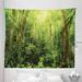 East Urban Home Ambesonne Rainforest Tapestry Twin Size, Tropical Rainforest Landscape Malaysia Asia Tree Trunks Uncultivated Print | Wayfair