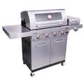 Charbroil Char-Broil 4-Burner Propane Gas Grill w/ Cabinet Stainless Steel/Cast Iron in Gray | 45 H x 58.8 W x 22.5 D in | Wayfair 463255721