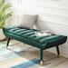 Modway Silver Orchid Byron Tufted Velvet Accent Bench Wood/Upholstered/Velvet in Green | 17.5 H x 53.5 W x 20 D in | Wayfair EEI-3484-GRN