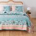 Audrey Turquoise Quilt Set by Barefoot Bungalow in Turquoise (Size 3PC KING/CK)