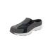 Wide Width Men's Slip On Swim Slides by KingSize in Grey Midnight Teal (Size 12 W)