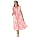 Plus Size Women's Sleeveless Pintuck Tie-Dye Dress by Woman Within in Sweet Coral Tie Dye (Size 34 W)