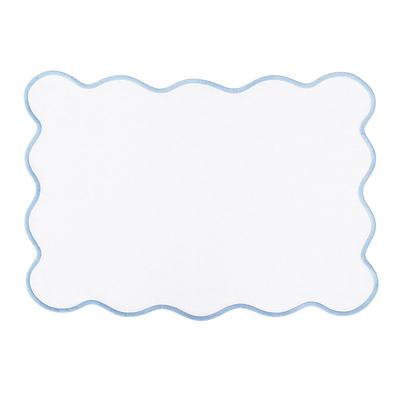 Set of 4 Maisie Scalloped Placemats - Cornflower - Ballard Designs