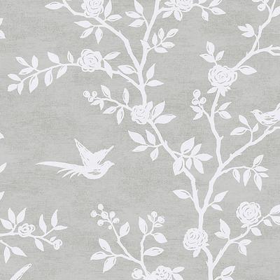 Chic Chinoiserie Wallpaper - Gray - Ballard Designs