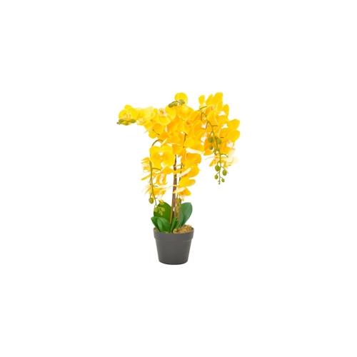 vidaXL Künstliche Orchidee mit Topf Gelb 60 cm