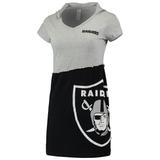 Women's Refried Apparel Gray/Black Las Vegas Raiders Sustainable Hooded Mini Dress