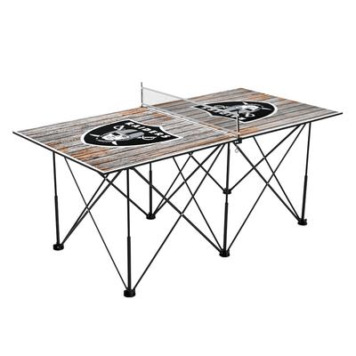 Las Vegas Raiders 6' Weathered Design Pop Up Table Tennis Set