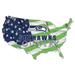 Seattle Seahawks USA Flag Cutout Sign