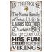 Minnesota Vikings Personalized 11" x 19" In This House Sign