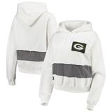 Women's Refried Apparel White Green Bay Packers Sustainable Crop Dolman Pullover Hoodie
