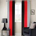 Black Red Grey lounge living kitchen bedroom curtains Fully Lined Ring top (66"x54")