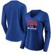 Women's Fanatics Branded Royal Chicago Cubs Victory Script V-Neck Long Sleeve T-Shirt