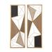 Juniper + Ivory Set of 2 12 In. x 35 In. Modern Abstract Wall Decor Brown Metal - Juniper + Ivory 98732