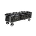 Juniper + Ivory 19 In. x 47 In. Industrial Storage Bench Black Wood - Juniper + Ivory 90660