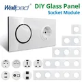 Wallpad – Module de bricolage, panneau en verre blanc, prise de courant murale, fonction de prise électrique, combinaison sans clé