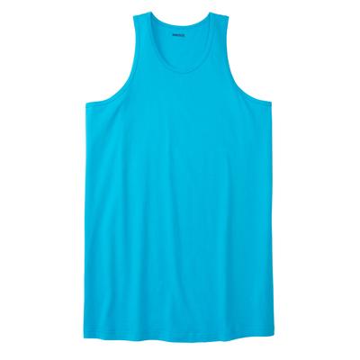 Men's Big & Tall Shrink-Less™ Lightweight Longer-Length Tank by KingSize in Electric Turquoise (Size 7XL) Shirt