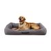 Canvas Cozy & Cool-Touch Dog Bed, 36" L X 48" W, Grey, X-Large, Gray