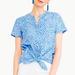 J. Crew Tops | J Crew Blue Short Sleeve Button Down Front Tie Top | Color: Blue/Green | Size: S
