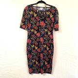 Lularoe Dresses | Floral Dress Lularoe | Color: Black/Pink | Size: M