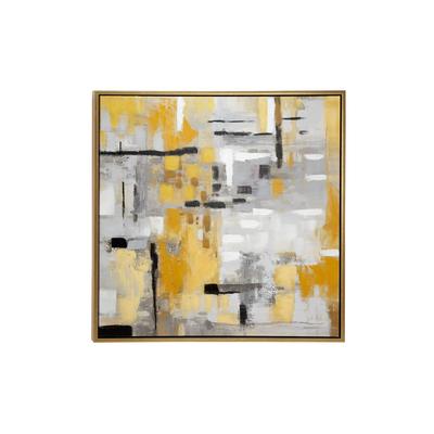 Juniper + Ivory 40 In. x 40 In. Contemporary Abstract Wall Art Gold Canvas - Juniper + Ivory 87759