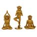 Juniper + Ivory Set of 3 6.75 In., 9 In., 11.25 In. Gold Eclectic Monkey Sculpture Polystone - Juniper + Ivory 38291