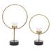 Juniper + Ivory Set of 2 15 In., 11 In. Contemporary Candle Holder Gold Metal - Juniper + Ivory 63624