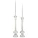 Juniper + Ivory Set of 2 13 In., 14 In. Glam Candle Holder Clear Wood - Juniper + Ivory 67936