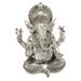 Juniper + Ivory 16 In. x 12 In. Bohemian Sculpture Silver Polystone Buddha - Juniper + Ivory 44158