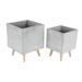 Juniper + Ivory Set of 2 15 In., 18 In. Contemporary Planter Grey Fiber clay - Juniper + Ivory 46472