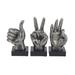 Juniper + Ivory Set of 3 6 In. x 10 In. Silver Traditional Hand Sculpture Polystone - Juniper + Ivory 77178