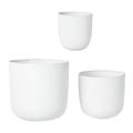 Juniper + Ivory Set of 3 9 In., 7 In., 6 In. Contemporary Planter White Metal - Juniper + Ivory 51944