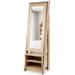 Costway 2-in-1 Wooden Cosmetics Storage Cabinet with Full-Length Mirror and Bottom Rack