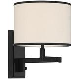 Madision Matte Black Plug-In/Hardwire Swing Arm Wall Lamp