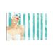 East Urban Home Bathing Beauty on Teal Towel by Jen Bucheli - Wrapped Canvas Graphic Art Print Canvas | 12 H x 18 W x 1.5 D in | Wayfair