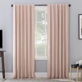 Steelside™ Milbridge Faux Dupioni Silk Thermal Extreme 100% Blackout Back Tab Curtain Panel Polyester in Pink | 95 H in | Wayfair