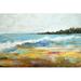 Breakwater Bay Beach Surf II by Karen Fields - Painting Print Canvas, Wood in Blue/Yellow | 9.5 H x 13.5 W x 1.375 D in | Wayfair