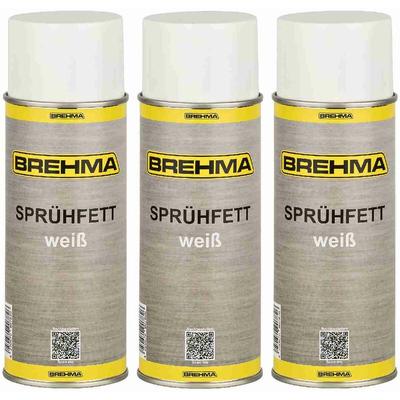 Brehma - 3x Weisses Sprühfett mit ptfe -50°C bis +170°C Fettspray 400ml