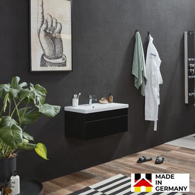 Badmöbel Komplettset wangerooge big Made in Germany Farbe: Schwarz, Größe: s Badezimmermöbel Image