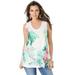 Plus Size Women's Graphic Travel Tank by Roaman's in White Tropical Vacation (Size 14/16)