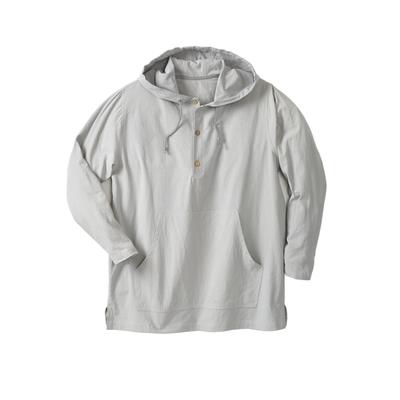 Plus Size Women's Gauze Hoodie by KingSize in Sand Grey (Size L)