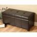 Winston Porter Santoro Faux Leather Flip Top Storage Bench Faux Leather/Upholstered/Leather in Brown | 17 H x 36 W x 15 D in | Wayfair