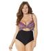 Plus Size Women's Cut Out Underwire One Piece Swimsuit by Swimsuits For All in Multi (Size 20)