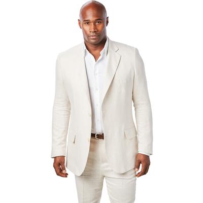 Men's Big & Tall KS Island™ Linen Blend Two-Button Suit Jacket by KS Island in Natural (Size 60)