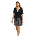 Plus Size Women's Kate V-Neck Cover Up Dress by Swimsuits For All in Black (Size 14/16)